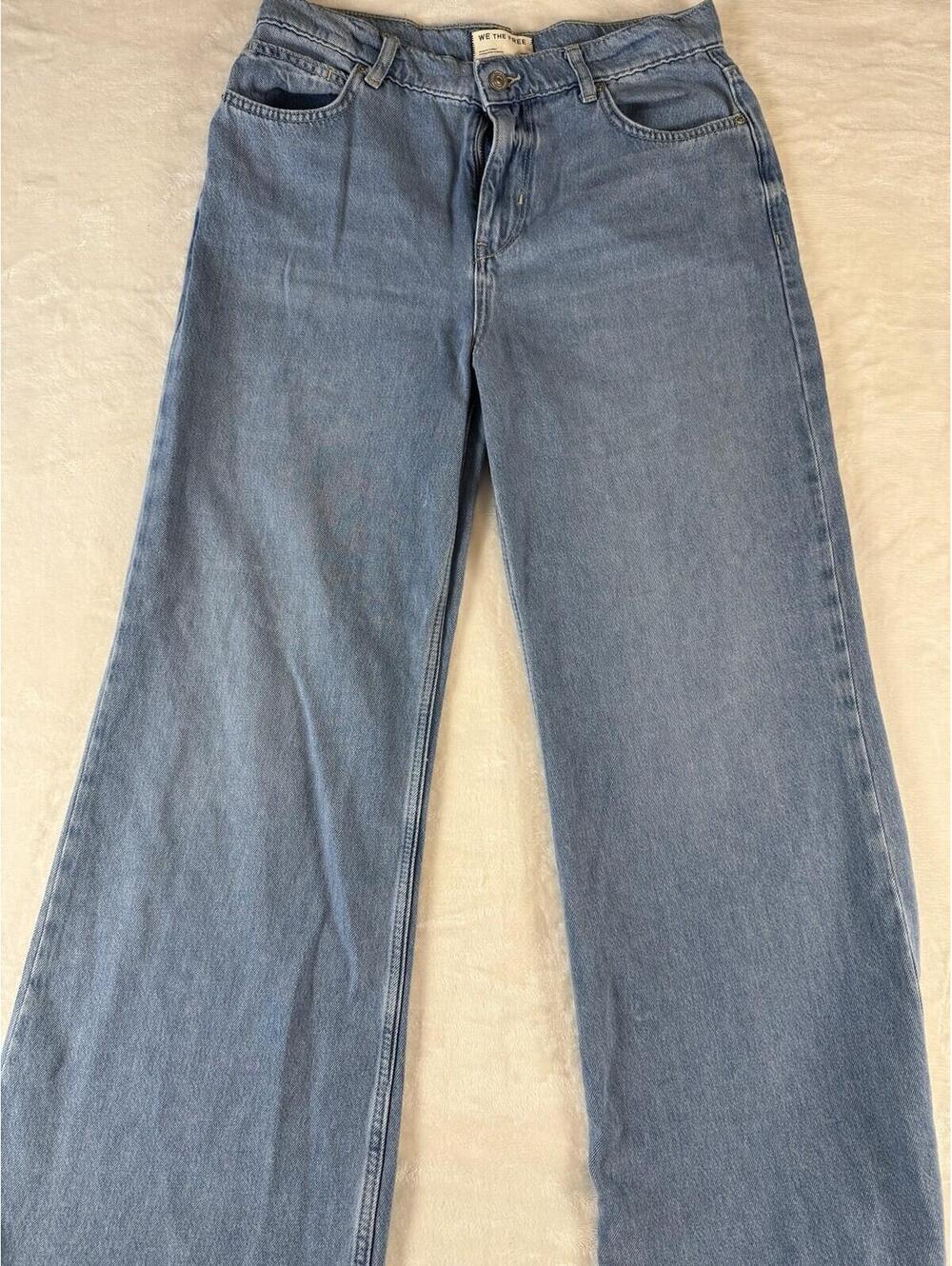 We The Free Womens Jeans Size 28 High Rise Wide Leg Blue Denim